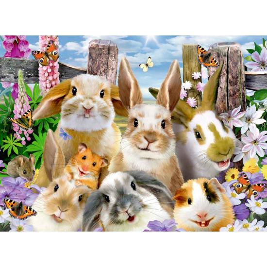 Puzzle Ravensburger Selfie de Conejitos XXL de 100 Piezas