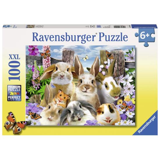 Puzzle Ravensburger Selfie de Conejitos XXL de 100 Piezas
