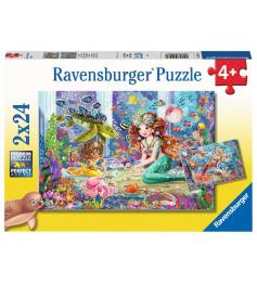 Puzzle Ravensburger Sirenas Hechizantes de 2x24 Piezas