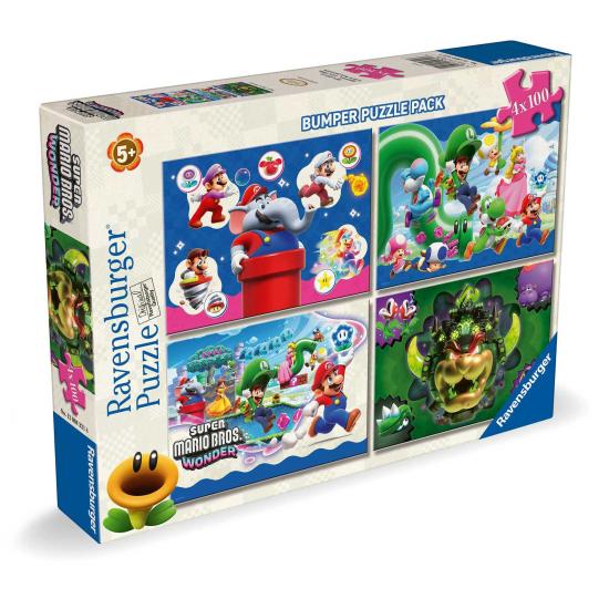 Puzzle Ravensburger Super Mario Bros Wonder de 4 x 100 Piezas