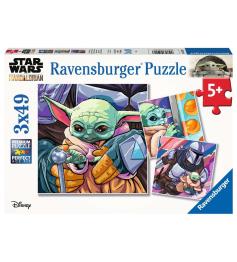 Puzzle Ravensburger The Mandalorian Momentos Grogu de 3x49 Pzs