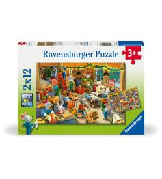 Puzzle Ravensburger Tienda Navideña de 2x12 Piezas