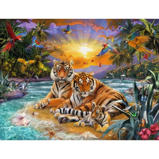 Puzzle Ravensburger Tigres al Atardecer de 2000 Piezas