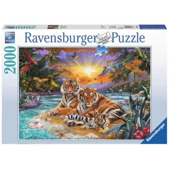 Puzzle Ravensburger Tigres al Atardecer de 2000 Piezas