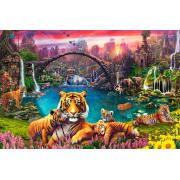Puzzle Ravensburger Tigres en Laguna Paradisíaca de 3000 Piezas