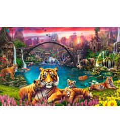 Puzzle Ravensburger Tigres en Laguna Paradisíaca de 3000 Piezas