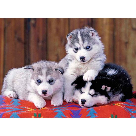 Puzzle Ravensburger Tres Cachorros de Husky XXL de 200 Pzs