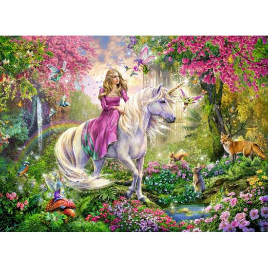Puzzle Ravensburger Cabalgando en Unicornio XXL de 100 Piezas