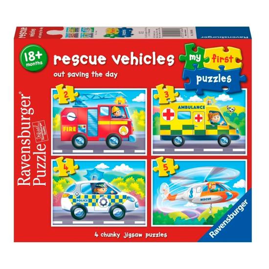 Puzzle Ravensburger Vehículos de Rescate Progres. 2+3+4+5 Pzs