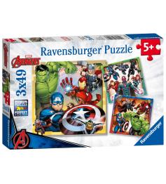 Puzzle Ravensburger Vengadores de 3x49 Piezas