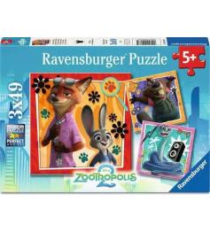 Puzzle Ravensburger Zootopia 2 de 3x49 Piezas