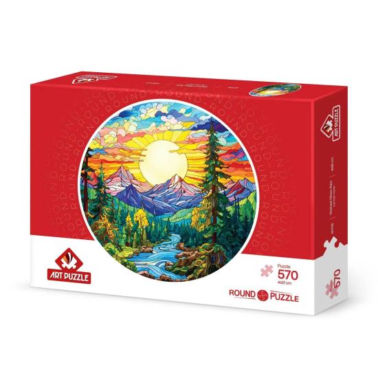 Puzzle Redondo Art Puzzle Los Alpes en Vidrieras 570 Piezas