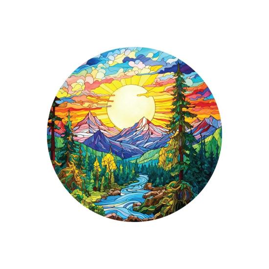Puzzle Redondo Art Puzzle Los Alpes en Vidrieras 570 Piezas
