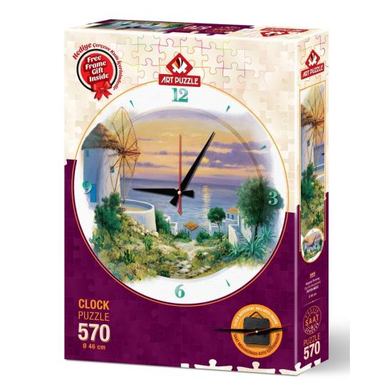 Puzzle Reloj Art Puzzle Atardecer en el Egeo 570 Piezas