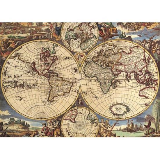 Puzzle Ricordi Mapa Antiguo del Mundo de 1000 Piezas