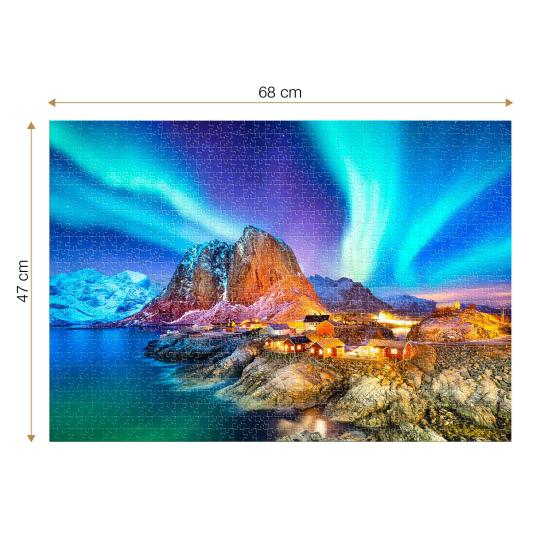 Puzzle Roovi Aurora Boreal, Noruega de 1000 Piezas