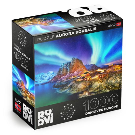 Puzzle Roovi Aurora Boreal, Noruega de 1000 Piezas