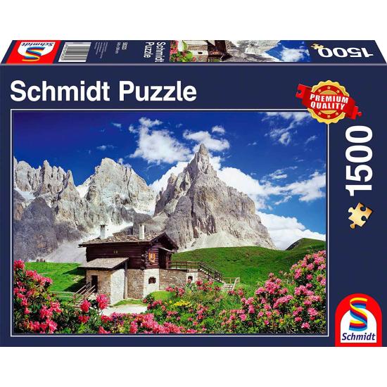 Puzzle Schmidt Cabaña Segantini, Dolomitas de 1500 Piezas