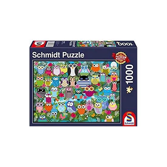 Puzzle Schmidt Collage de Buhos de 1000 Piezas