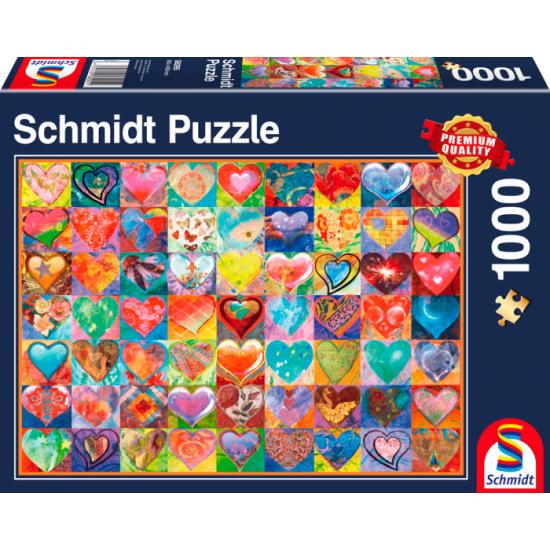 Puzzle Schmidt Corazones Animados de 1000 Piezas