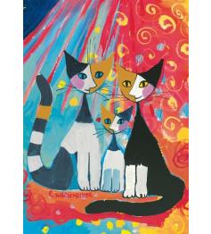 Puzzle Schmidt Familia De Gatos Feliz de 1000 Piezas