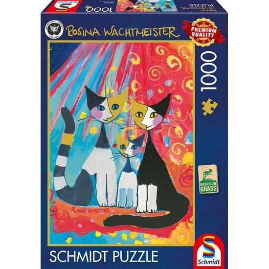 Puzzle Schmidt Familia De Gatos Feliz de 1000 Piezas