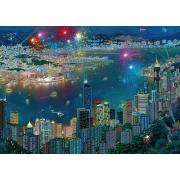 Puzzle Schmidt  Fuegos Artificiales Sobre Hong Kong de 1000 Pie