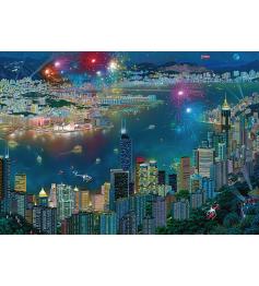 Puzzle Schmidt  Fuegos Artificiales Sobre Hong Kong de 1000 Pie