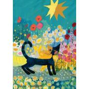 Puzzle Schmidt Gato en un Mar de Flores de 1000 Piezas