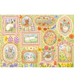 Puzzle Schmidt Gatos Aristocráticos entre Flores de 1000 Piezas