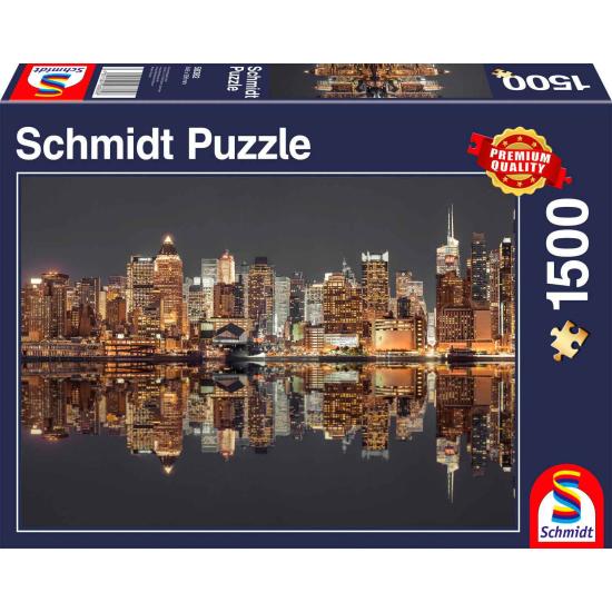 Puzzle Schmidt Horizonte de Nueva York Nocturno de 1500 Pzs Puzzle Schmidt Horizonte de Nueva York Nocturno de 1500 Pzs