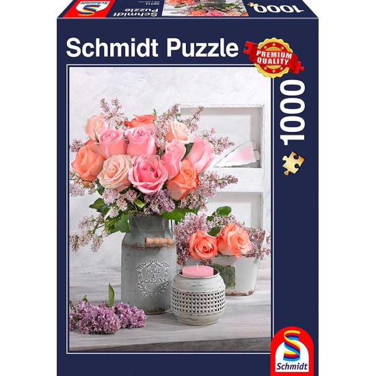 Puzzle Schmidt Jardín con Rosas de 1000 Piezas