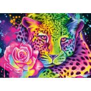 Puzzle Schmidt Leopardo Arcoíris Neón de 1000 Piezas