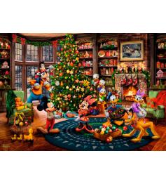 Puzzle Schmidt Mickey y Minnie Decorando el Árbol 1000 Piezas