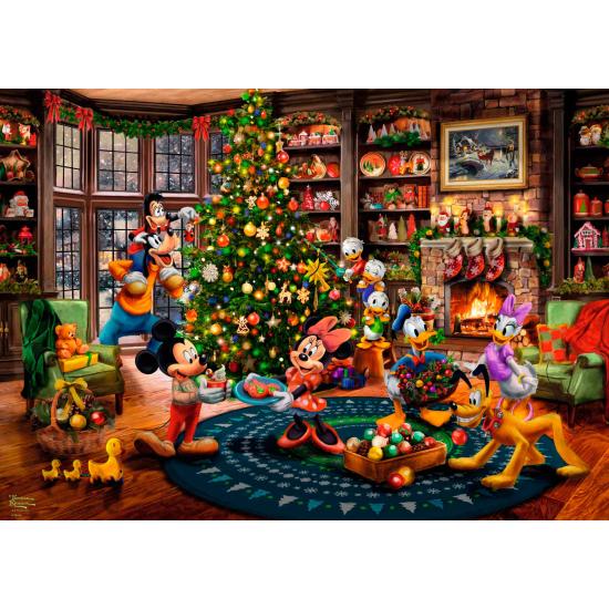 Puzzle Schmidt Mickey y Minnie Decorando el Árbol 1000 Piezas