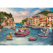 Puzzle Schmidt Mickey y Minnie En Italia de 1000 Piezas