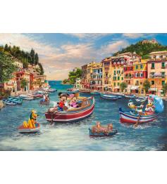 Puzzle Schmidt Mickey y Minnie En Italia de 1000 Piezas