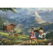 Puzzle Schmidt Mickey y Minnie en los Alpes de 1000 Pzs