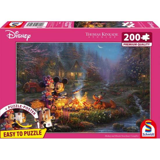 Puzzle Schmidt Mickey Y Minnie Fogata de Enamorados XXL de 200 P