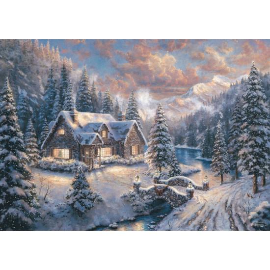 Puzzle Schmidt Montañas Nevadas en Navidad de 1000 Piezas Puzzle Schmidt Montañas Nevadas en Navidad de 1000 Piezas