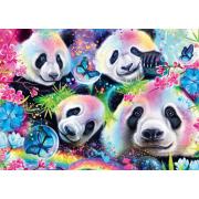Puzzle Schmidt Pandas Arcoiris Neón de 1000 Piezas