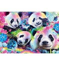 Puzzle Schmidt Pandas Arcoiris Neón de 1000 Piezas