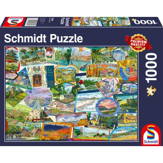 Puzzle Schmidt Pegatinas de Viajes de 1000 Piezas Puzzle Schmidt Pegatinas de Viajes de 1000 Piezas