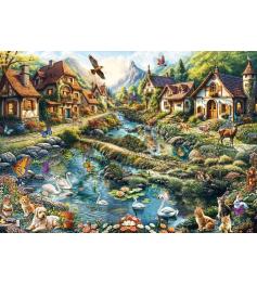 Puzzle Schmidt Pueblo Al Final Del Bosque de 1000 Piezas