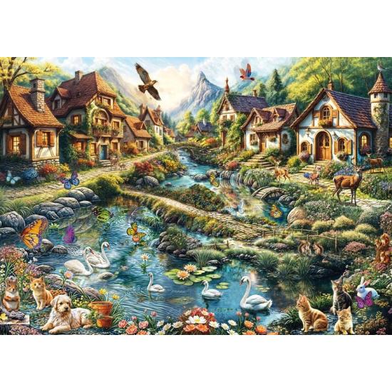 Puzzle Schmidt Pueblo Al Final Del Bosque de 1000 Piezas