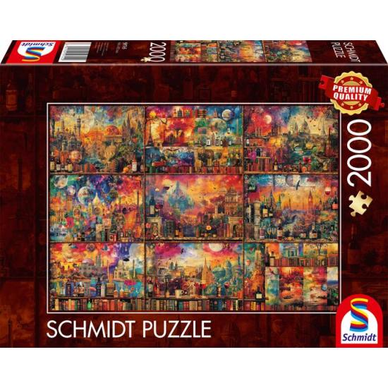 Puzzle Schmidt Tiempo Libre, Viajes Con Libros Y Vino 2000 Pzs