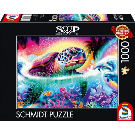 Puzzle Schmidt Tortuga Neón de 1000 Piezas