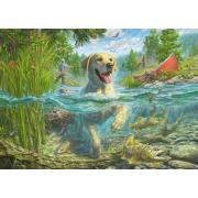 Puzzle Schmidt Un Labrador Amarillo Va de Pesca 1000 Pzs
