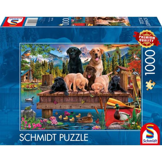 Puzzle Schmidt Una Familia De Perros En El Lago 1000 Piezas