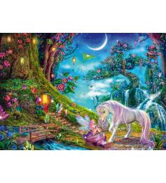 Puzzle Schmidt Unicornio Y Elfo entre Altos Maderos de 1000 Piez